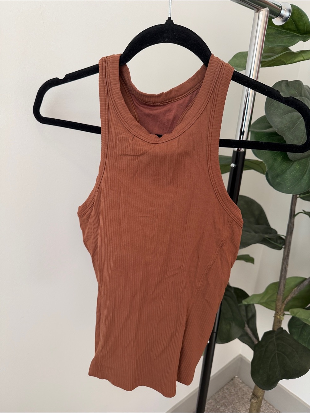 lululemon athletica Ribbed Scoop Tank in Brown
